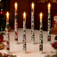 SPERMUOY Led stabkerzen mit fernbedienung,6 Stück Weihnacht LED Stabkerzen flackernd Led Kerzen mit Fernbedienung Flackernde Flamme Weihnacht LED Kerzen für Weihnachtsdeko und Party