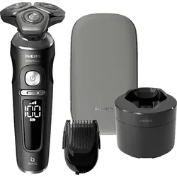PHILIPS SP9840/31 Elektrorasierer S9000 Prestige Schwarz (NanoTech Dual Precision-Klingen, Reinigungsstation: Ja)