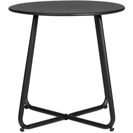 Homestyle4u Beistelltisch Rund in Schwarz Metall, 44x45x45 cm, Wohnzimmer, Wohnzimmertische, Beistelltische