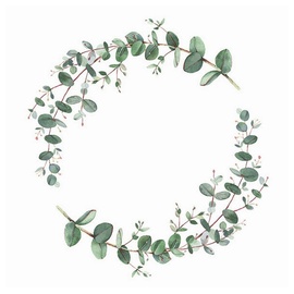 Ambiente Luxury Paper Products Papierserviette 20 Servietten Eucalyptus branch white 33x33cm, (20 St)