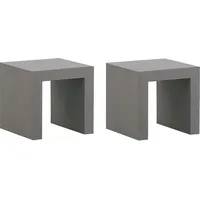 Beliani Sitzhocker 2er Set Beton Industrieller Stil