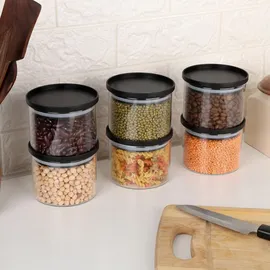 Belle Vous Set aus 10 Vorratsgläsern 160 ml aus Glas mit Luftdichtem Deckel - BPA-frei und Mottensicher - Küchen Organizer für Gewürze, Zucker, - Schwarz