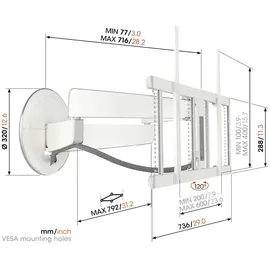 Vogel's TVM 7655 Schwenkbare TV-Wandhalterung weiß