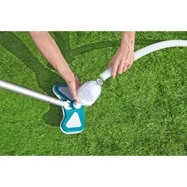 BESTWAY Bestway® Poolpflege Basis-Set AquaCleanTM mit pumpenbetriebenem Poolsauger & Kescher für Poolgrößen bis 610 cm