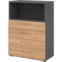 Hammerbacher Hammerbacher, Regal 3OH, 4 Schübe, BS Graphit/Nussbaum-V938S4/G/N/BS