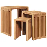 vidaXL Garten Nest von Beistelltischen 3 Stück Massivholz Teak