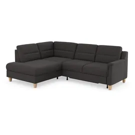 sit&more Ecksofa SIT & MORE "Farö L-Form", grau (fango), B:251cm H:90cm T:187cm, Sofas, Ecksofa, inklusive Federkern, wahlweise mit Bettfunktion und Bettkasten