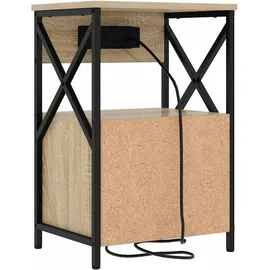 vidaXL Nachttisch mit Ladestation Sonoma Eiche 40 x 31 x 60 cm