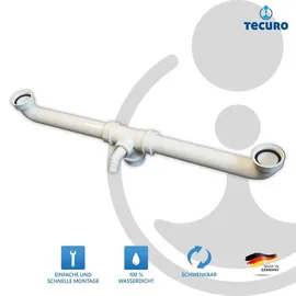 tecuro Ablaufverbindung für Doppel-spülbecken1 1/2 Zoll Rohr 40 mm, extra lang 570 mm, -