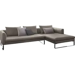 Ecksofa 3C CANDY "Avola modern elegantes Designsofa mit Bügelfuß, L-Form", grau (stone), B:304cm H:85cm T:100cm, Sofas, bequem und komfortabel
