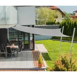 WINDHAGER Sonnensegel Capri Quadrat 5 x 5 m (gleichschenkelig), Sonnenschutz für Garten & Terrasse, UV- und witterungsbeständig, grau