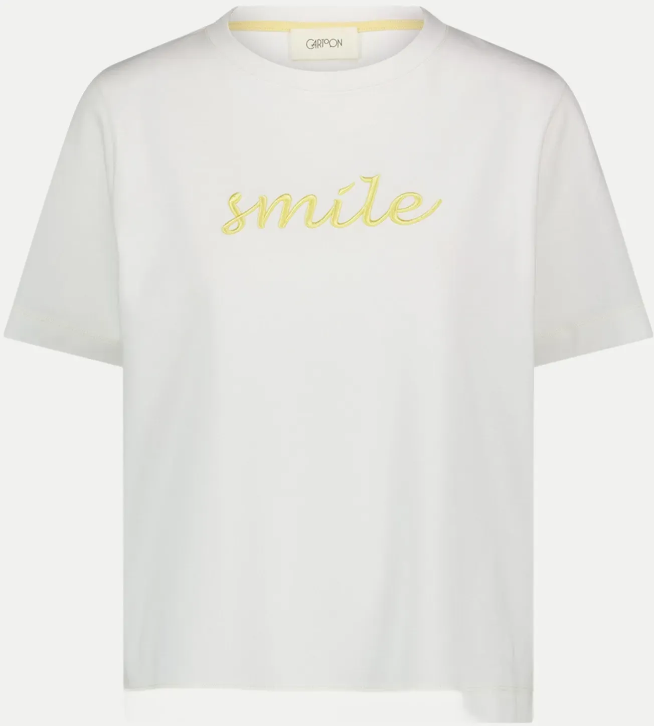 T-Shirt mit Schriftzug Smile Weiß 44