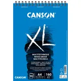 Canson XL Mix Media C31078A034 Spiralalbum, strukturiert, mikroperforiert, A4, 50 Blatt, 160 g, Weiß