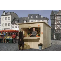 Gerätehaus WEKA "Verkaufshaus 221, 19 mm, ohne Boden", beige (naturbelassen), Gerätehäuser