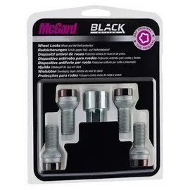 McGard Felgenschloss 28017SUB (Schwarz) M14x1,5, Kugelsitz R14, Schaftlänge 45,0 mm, Gesamtlänge 65,7 mm, SW17, Schlüsseldurchmesser 25,8 mm