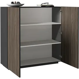Home Affaire Highboard Vega 120 x 126 x 43 cm Schwarz / Grau