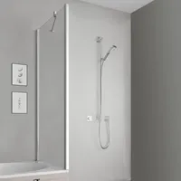 Kermi Pega Seitenwand verkürzt auf Badewanne PETVD07016VPK 70x160cm, silber hochglanz, ESG klar Clean
