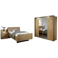 Schlafzimmermöbel Set aus Erle teilmassiv 120x200 cm (dreiteilig)