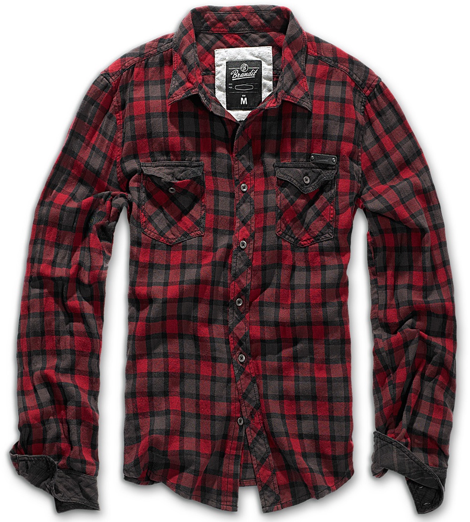 Brandit Duncan Overhemd, rood-bruin, XL