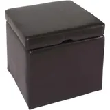 MCW Sitzhocker Carrara Leder + Kunstleder 44 x 45 x 44 cm Braun