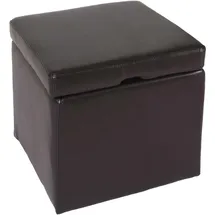 MCW Sitzhocker Carrara Leder + Kunstleder 44 x 45 x 44 cm Braun