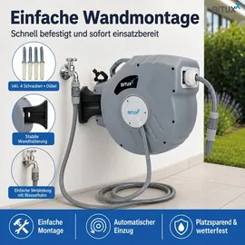 BITUXX Schlauchtrommel 20 m grau