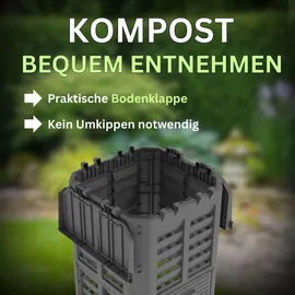 ViD Komposter 360 Liter Schwarz Garten Schnellkomposter