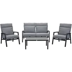 LC Garden »Sondrino« Living Lounge Set 4tlg. XL Sitzgruppe Loungemöbel Gartenset Textilen anthrazit