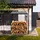toboli Kaminholzregal Metall 133 x 83 x 185 cm für Outdoor Schwarz