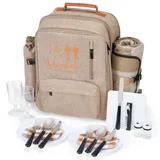 AW BRIDAL Picknickkorb für Paare, 15 l, isolierter Picknick-Rucksack für 2 Personen, braun, Jahrestag, Brautparty, Geschenk für Braut, Hochzeit, Verlobung, Geschenke für Paare,
