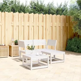 vidaXL Garten-Sofagarnitur 3-tlg. weiß