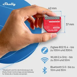 Shelly 1PM Gen4 Unterputz Relais max 16A 1 Kanal WLAN, Bluetooth, Matter, Zigbee Smart-Schalter 2er Pack