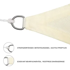 Woltu Sonnensegel Dreieck 5x5x5m Creme