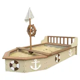 Axi Sandkasten Boot mit Abdeckung Beige