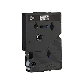 Brother TC-101 laminiert schwarz auf transparent 1,2cm x 7,7m