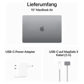 Apple MacBook Air M3 2024 15,3" 16 GB RAM 256 GB SSD 10-Core GPU Space Grau
