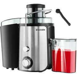 TECTAKE Entsafter Frufi, 2 Geschwindigkeitsstufen, Edelstahl, 600W
