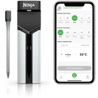 Ninja ProChef Kabelloser Temperaturfühler/Bratenthermometer, Kochen/Grillen/Air Fry, 50m Bluetooth-Reichweite, 30h