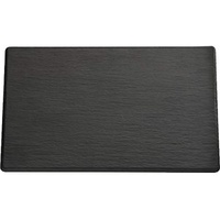 APS GN 1/4 Tablett Slate, 26,5 x 16,2 cm, Höhe 1 cm, Melamin, schwarz, Schieferlook, mit Antirutsch-Füßchen
