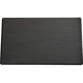 APS GN 1/4 Tablett Slate, 26,5 x 16,2 cm, Höhe 1 cm, Melamin, schwarz, Schieferlook, mit Antirutsch-Füßchen