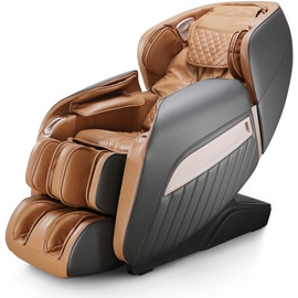 Naipo MGC-A350BR, Massagesessel Shiatsu Massagestuhl Zero Gravity für Ganzkörper, mit Heizung, SL Track, Klopfen, Kneten, Luft-Massage-System, USB, Bluetooth 3D Surround Sound Musik, Für Zuhause und Büro - Braun