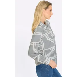 Heine Druck-Bluse Langarm Grau 36