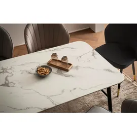 Wohnling Esszimmertisch Marmor-Optik WL6.959 weiß