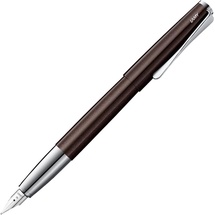 Lamy studio dark brown Füller – universeller Füllfederhalter in elegantem Gehäuse aus Ganzmetall – 14 kt. Goldfeder, partiell platiniert & in Strichbreite EF – inkl. Tintenpatrone LAMY T 10 blau