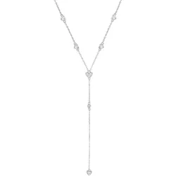 Hey Happiness Romantische Y-Kette mit Herzanhängern 925 Sterlingsilber Silber Damen 