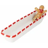 Bloomingville Ginnie Schale, Keramik, Brown, L36,5xH9,5xW12,5 cm