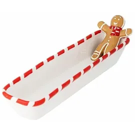 Bloomingville Ginnie Schale, Keramik, Brown, L36,5xH9,5xW12,5 cm