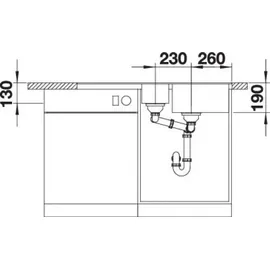 Blanco Metra 6 S-F links Flächenbündig silgranit softweiß Handbetätigung 990 x 490 mm