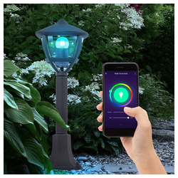 etc-shop LED Außen-Stehlampe, Außen Steh Lampe steuerbar per Handy App Garten Leuchte im Set inkl. RGB LED Leuchtmittel