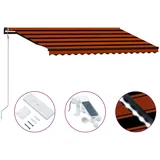 vidaXL Einziehbare Markise mit Windsensor & LED 400x300cm Orange Braun